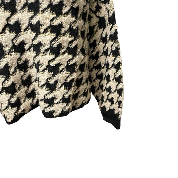 Max Studio Black Beige Houndstooth Knit Sweater Size Large - Picture 8 of 15